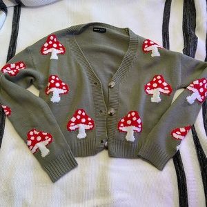 NEVER WORN - Shein Mushroom Cropped Cardigan
